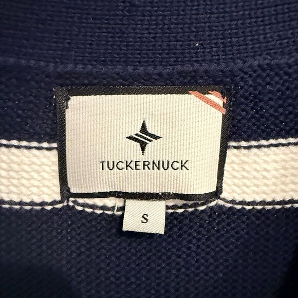 Tuckernuck Navy White Striped Kerry Cardigan Size Small Knit Sweater Preppy - Picture 8 of 11